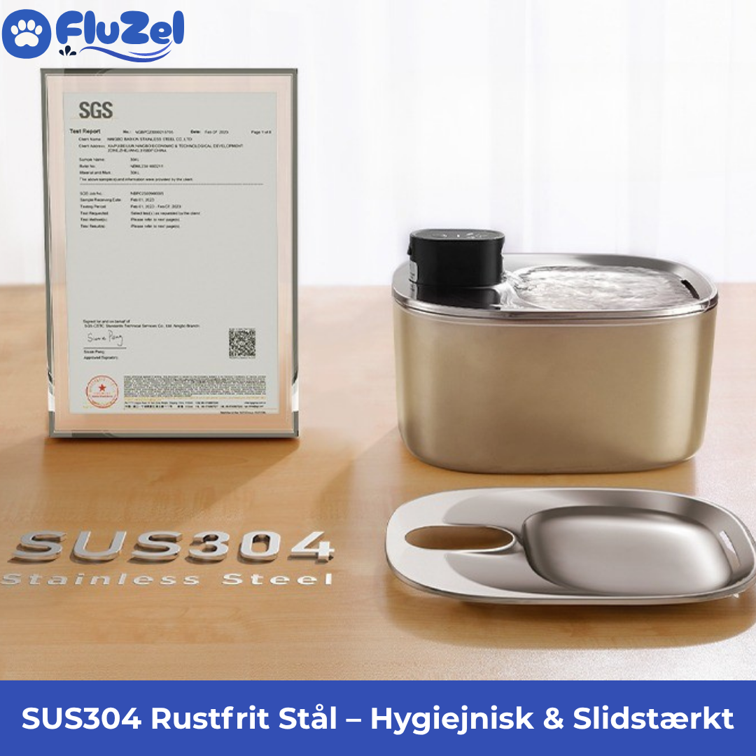 FluZel™: Dyrlægeanbefalet Rustfri Kattefontæne mod Urinvejsproblemer