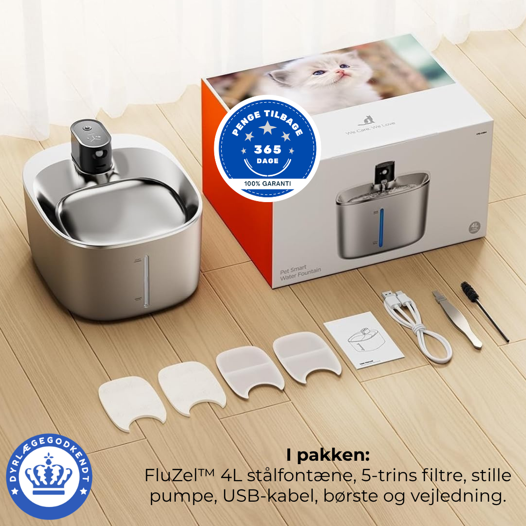 FluZel™: Dyrlægeanbefalet Rustfri Kattefontæne mod Urinvejsproblemer